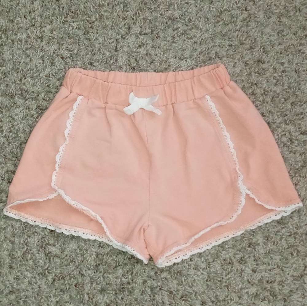 Pink Lace-Trim Shorts